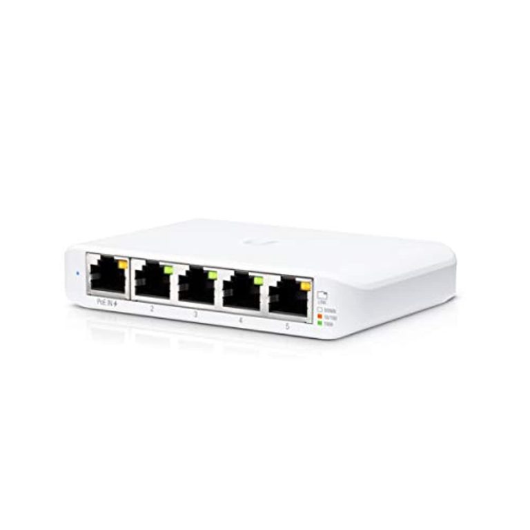 Feel the Calm of a Clutter-Free Desk with the Ubiquiti Compact 5-Port Gigabit Switch – Silent, Cool, and Reliable Connectivity for Your Home