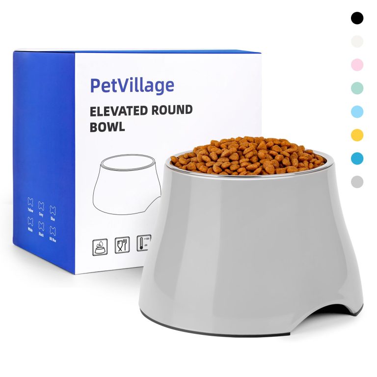 Transform Messy Mealtimes into Peaceful Moments with Petvillage Cone Friendly Non Slip Dog Bowls – The Perfect Raised Bowls for Small and Me