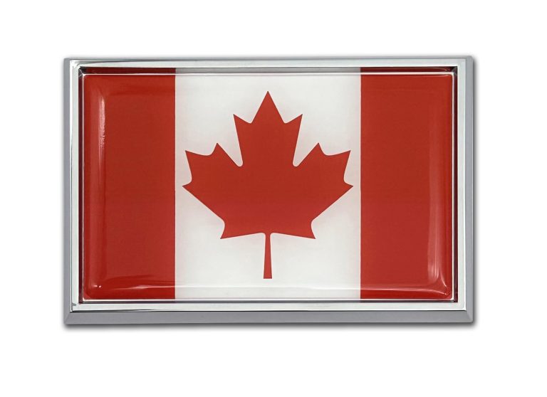 Feel the Pride: Elektroplate Premium Canadian Maple Leaf Flag Chrome Emblem – Show Your Spirit with a Gleaming, Weatherproof Touch on Your C
