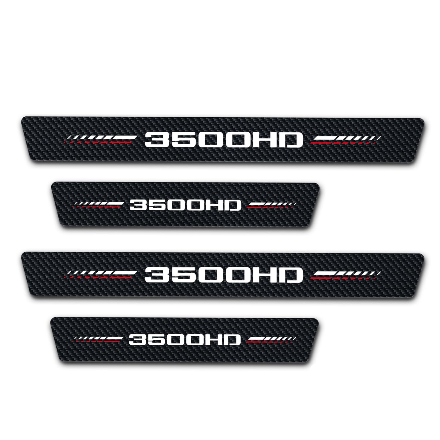 4Pcs Door Sill Protector for Dodge Ram 3500 with 3500HD Logo: Carbon Fiber Stickers Review