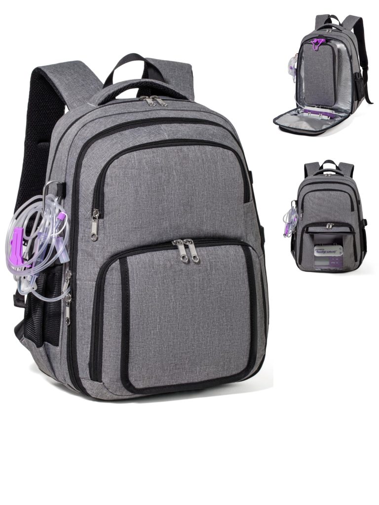 Feel Free and Confident Again: The Grey2 Feeding Tube Backpack for G-J/G-Tube Accessories, Perfect for Enteral Feeding Pump Bags (500-1200ml