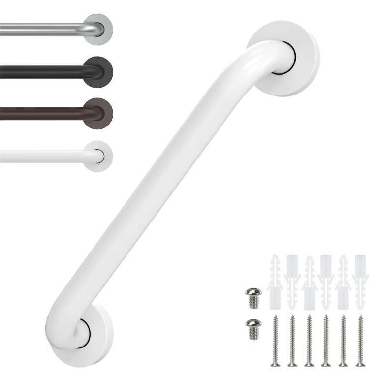 Experience Steady Confidence: 12 Inch Grab Bars for Wall White – Your Safety Shower Grab Bars for Seniors Elderly Handicapped, Secure Suppor