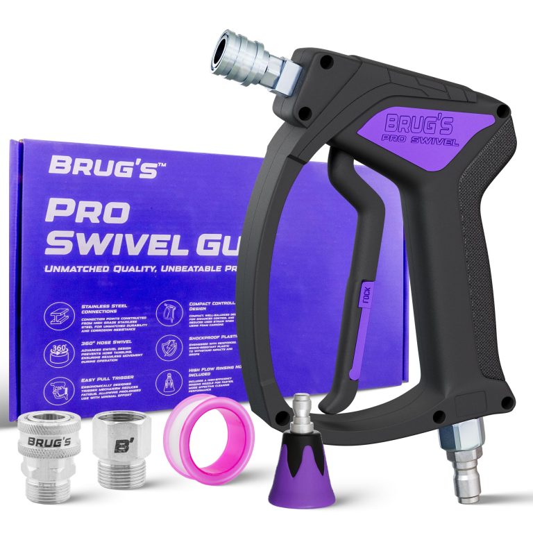 Effortless Car Washing Bliss: Brug’s Pro Swivel Gun V2.0 – The Short Pressure Washer Wand That Glides Through Grime