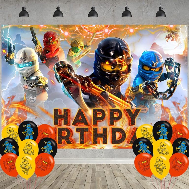 Transform Your Little Ninja’s Birthday into an Epic Adventure with This Vibrant Ninjago Party Backdrop and Balloon Set