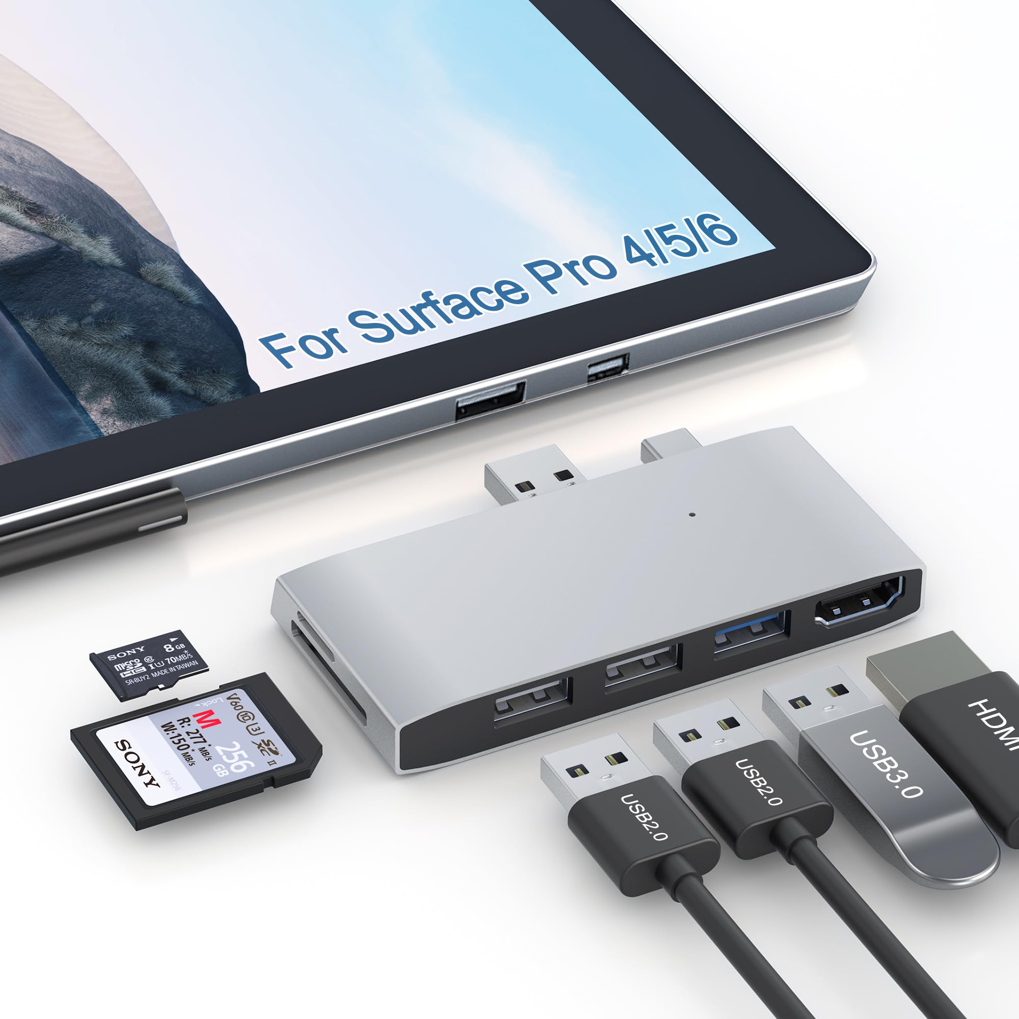 Surface Pro 4/5/6 USB Hub with 4K HDMI and SD Card Reader: A Practical Multi-Port Solution